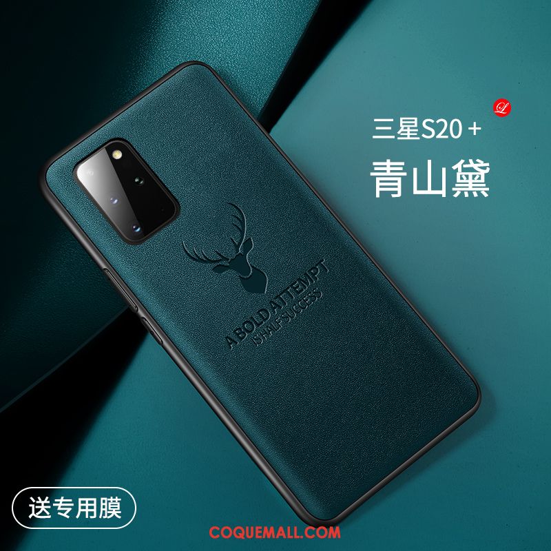 Étui Samsung Galaxy S20+ Luxe Simple Elk, Coque Samsung Galaxy S20+ Personnalité Cuir Véritable