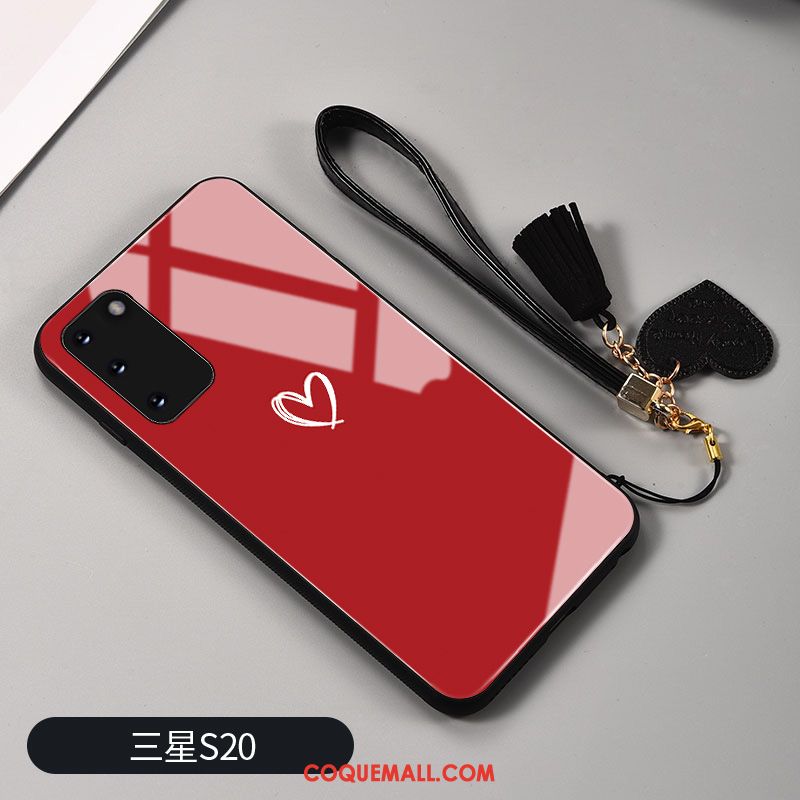 Étui Samsung Galaxy S20 Miroir Amour Rouge, Coque Samsung Galaxy S20 Étoile Téléphone Portable