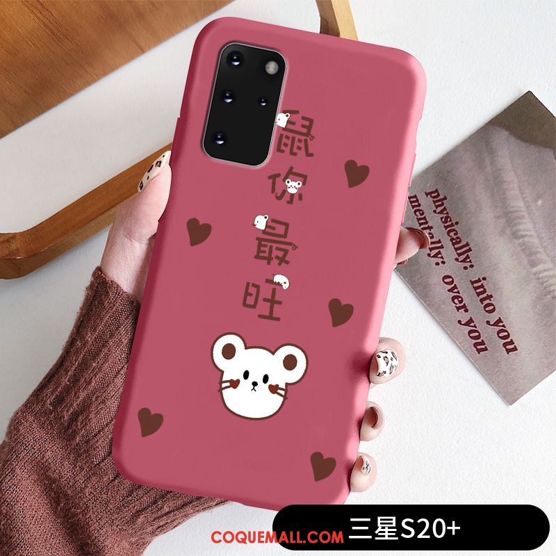 Étui Samsung Galaxy S20+ Nouveau Fluide Doux Rose, Coque Samsung Galaxy S20+ Personnalité Protection