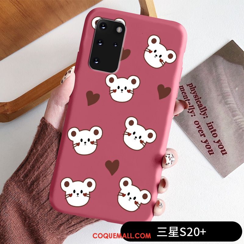 Étui Samsung Galaxy S20+ Nouveau Fluide Doux Rose, Coque Samsung Galaxy S20+ Personnalité Protection