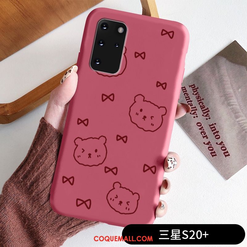 Étui Samsung Galaxy S20+ Rose Petit Fluide Doux, Coque Samsung Galaxy S20+ Protection Silicone