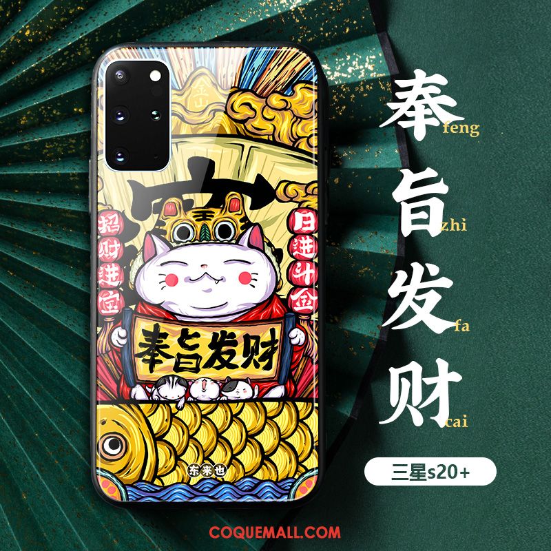 Étui Samsung Galaxy S20+ Style Chinois Incassable Étoile, Coque Samsung Galaxy S20+ Vert Téléphone Portable