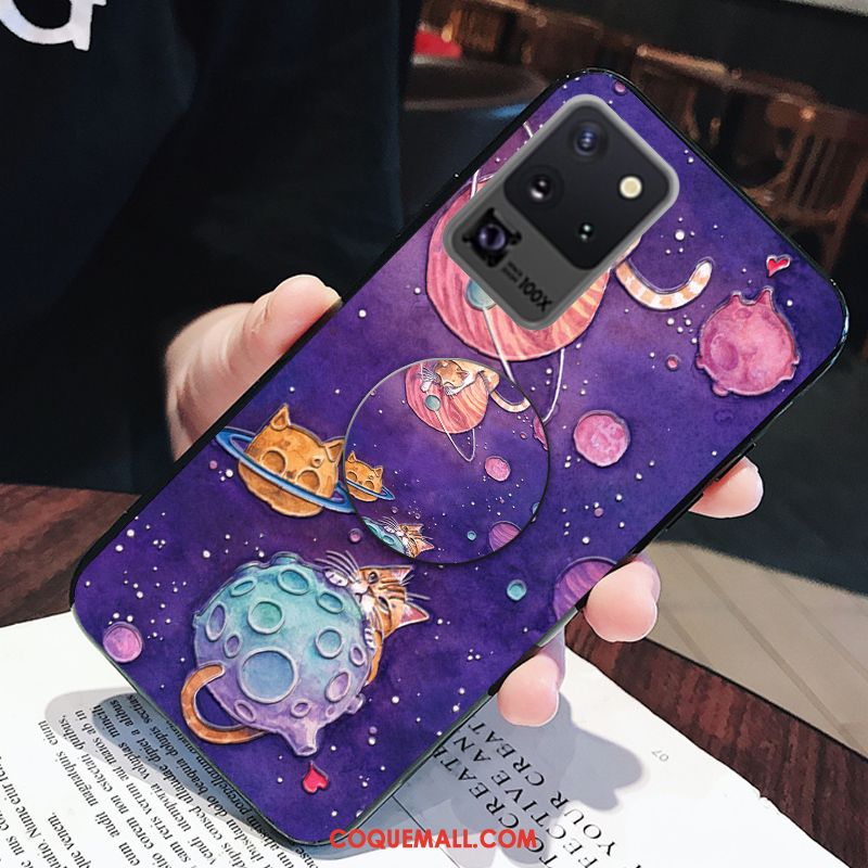 Étui Samsung Galaxy S20 Ultra Ethnique Animal Violet, Coque Samsung Galaxy S20 Ultra Chat Incassable