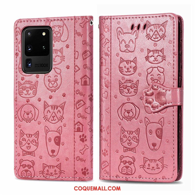 Étui Samsung Galaxy S20 Ultra Similicuir Incassable Charmant, Coque Samsung Galaxy S20 Ultra Dessin Animé Protection