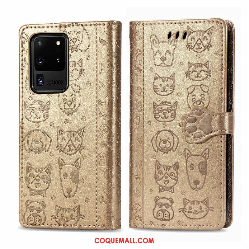 Étui Samsung Galaxy S20 Ultra Similicuir Incassable Charmant, Coque Samsung Galaxy S20 Ultra Dessin Animé Protection