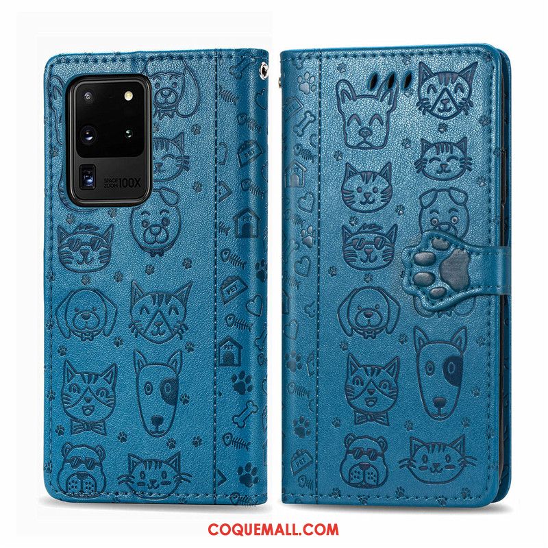 Étui Samsung Galaxy S20 Ultra Similicuir Incassable Charmant, Coque Samsung Galaxy S20 Ultra Dessin Animé Protection