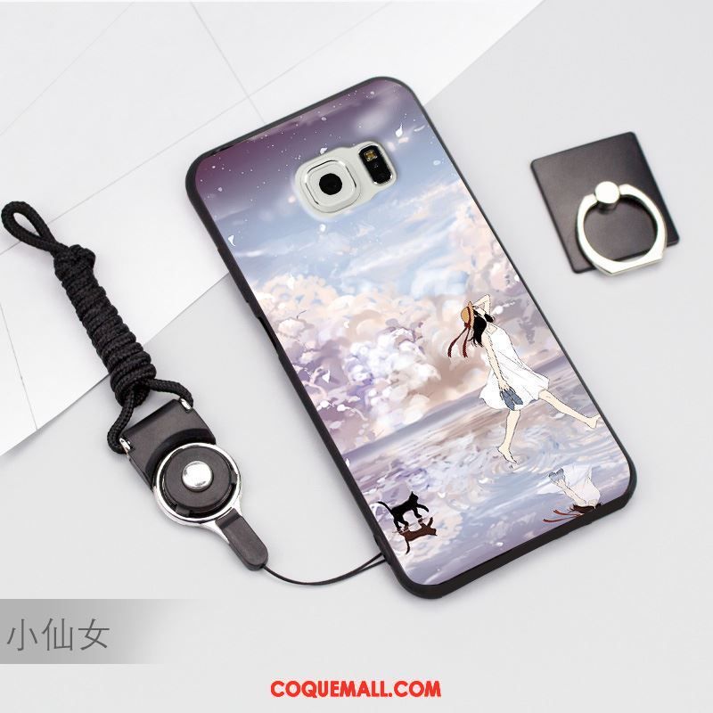 Étui Samsung Galaxy S6 Cou Suspendu Bleu Étoile, Coque Samsung Galaxy S6 Téléphone Portable Tendance