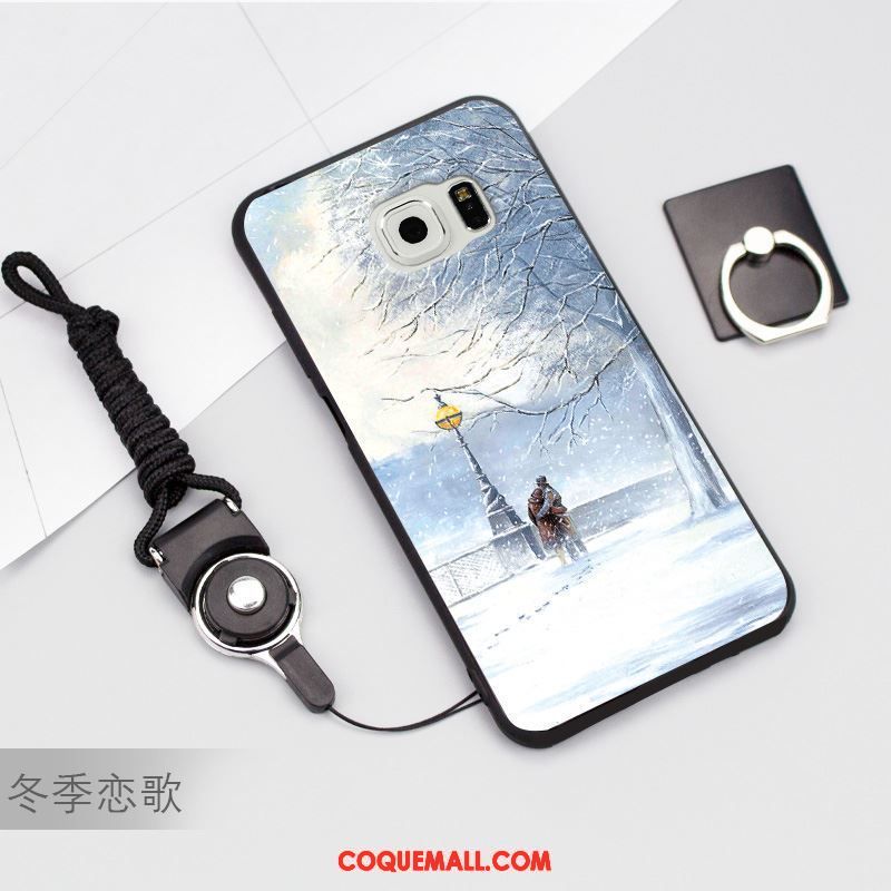 Étui Samsung Galaxy S6 Cou Suspendu Bleu Étoile, Coque Samsung Galaxy S6 Téléphone Portable Tendance