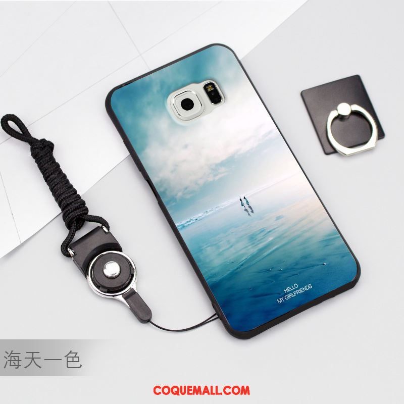 Étui Samsung Galaxy S6 Cou Suspendu Bleu Étoile, Coque Samsung Galaxy S6 Téléphone Portable Tendance