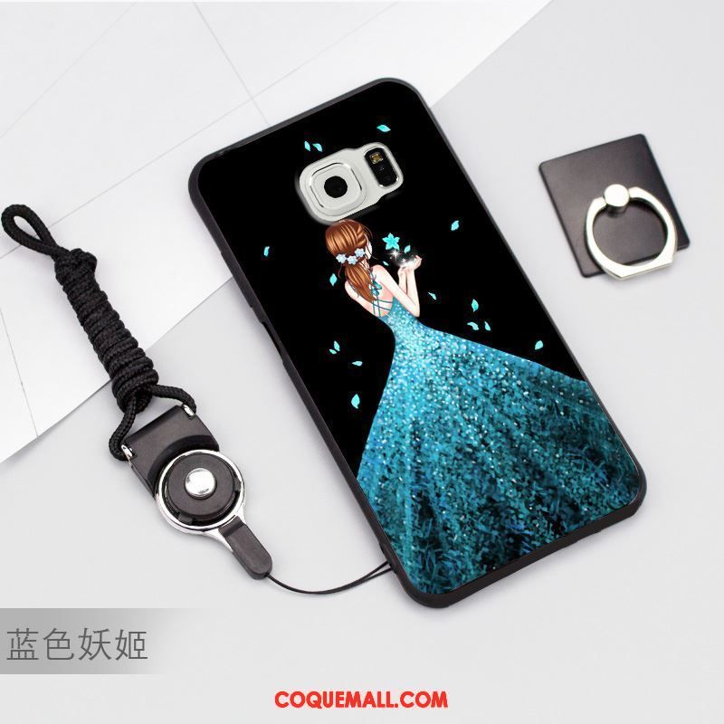 Étui Samsung Galaxy S6 Cou Suspendu Bleu Étoile, Coque Samsung Galaxy S6 Téléphone Portable Tendance