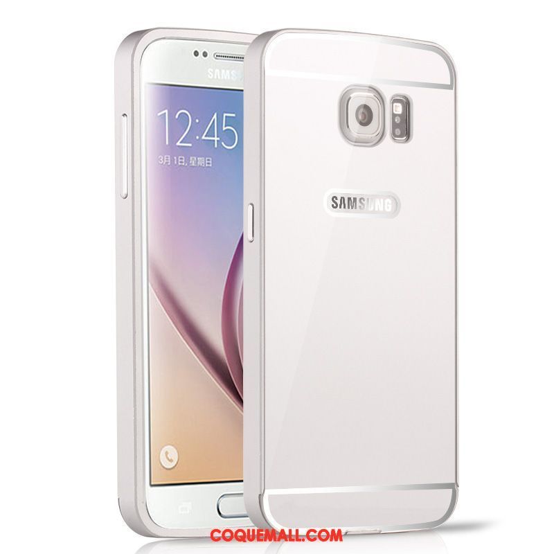 Étui Samsung Galaxy S6 Couvercle Arrière Téléphone Portable Métal, Coque Samsung Galaxy S6 Argent Protection