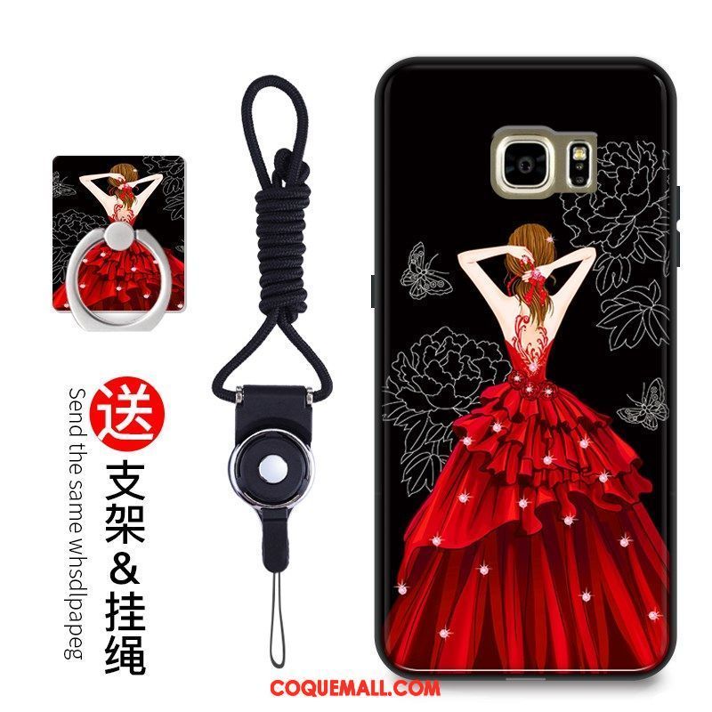 Étui Samsung Galaxy S6 Dessin Animé Créatif Téléphone Portable, Coque Samsung Galaxy S6 Étoile Blanc