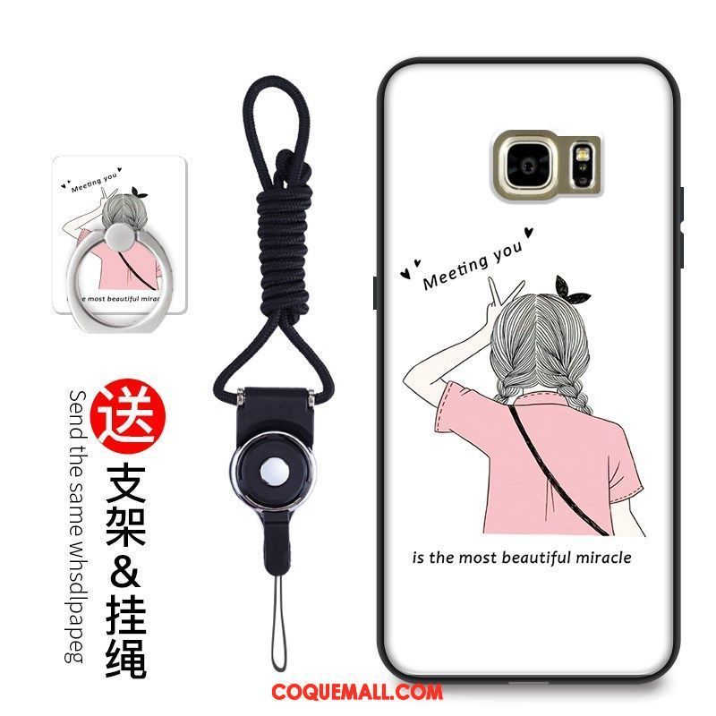 Étui Samsung Galaxy S6 Dessin Animé Créatif Téléphone Portable, Coque Samsung Galaxy S6 Étoile Blanc