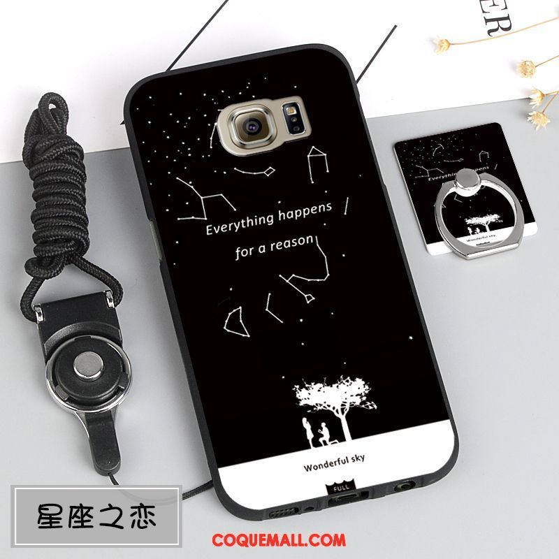 Étui Samsung Galaxy S6 Dessin Animé Créatif Téléphone Portable, Coque Samsung Galaxy S6 Étoile Blanc