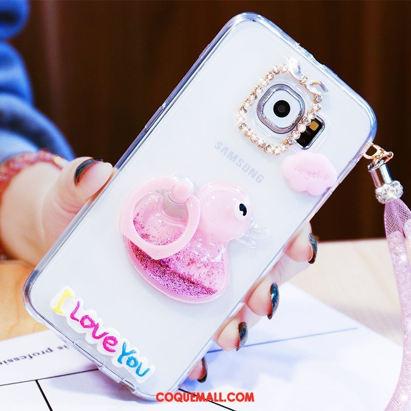 Étui Samsung Galaxy S6 Dessin Animé Étoile Charmant, Coque Samsung Galaxy S6 Téléphone Portable Amour