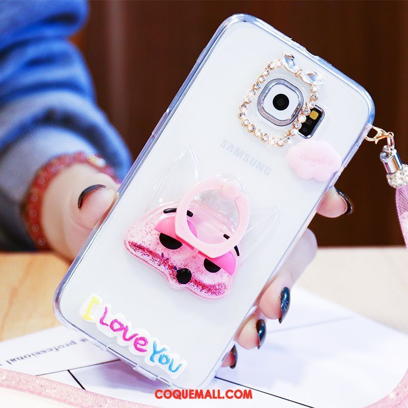 Étui Samsung Galaxy S6 Dessin Animé Étoile Charmant, Coque Samsung Galaxy S6 Téléphone Portable Amour