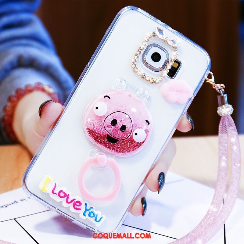 Étui Samsung Galaxy S6 Dessin Animé Étoile Charmant, Coque Samsung Galaxy S6 Téléphone Portable Amour