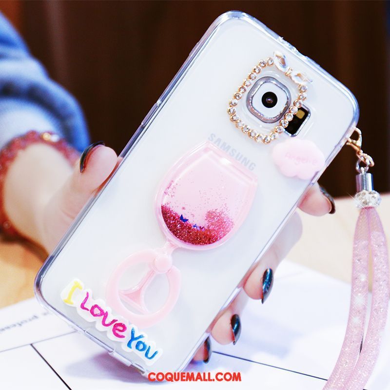 Étui Samsung Galaxy S6 Dessin Animé Étoile Charmant, Coque Samsung Galaxy S6 Téléphone Portable Amour