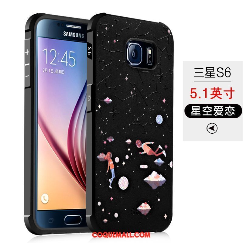 Étui Samsung Galaxy S6 Délavé En Daim Protection Téléphone Portable, Coque Samsung Galaxy S6 Tendance Étoile