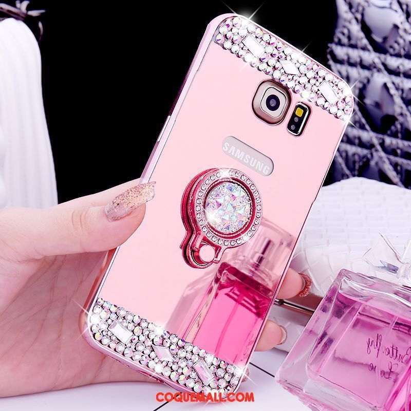 Étui Samsung Galaxy S6 Edge Border Miroir Gems, Coque Samsung Galaxy S6 Edge Téléphone Portable Étoile Champagner Farbe