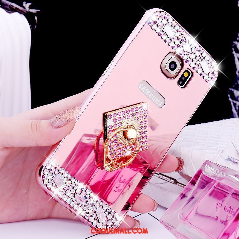 Étui Samsung Galaxy S6 Edge Border Miroir Gems, Coque Samsung Galaxy S6 Edge Téléphone Portable Étoile Champagner Farbe