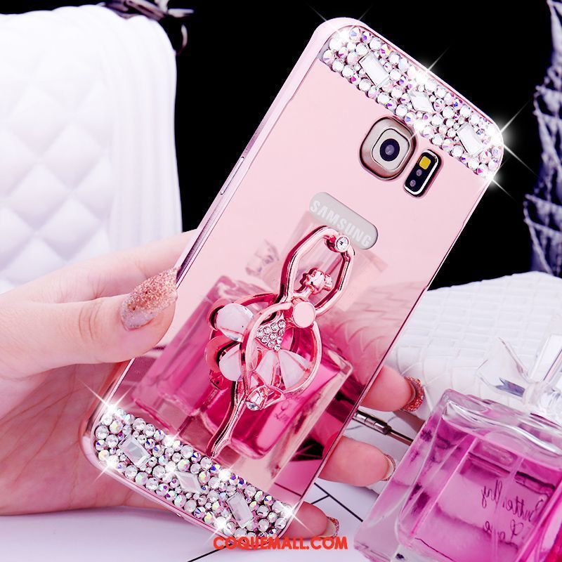 Étui Samsung Galaxy S6 Edge Border Miroir Gems, Coque Samsung Galaxy S6 Edge Téléphone Portable Étoile Champagner Farbe