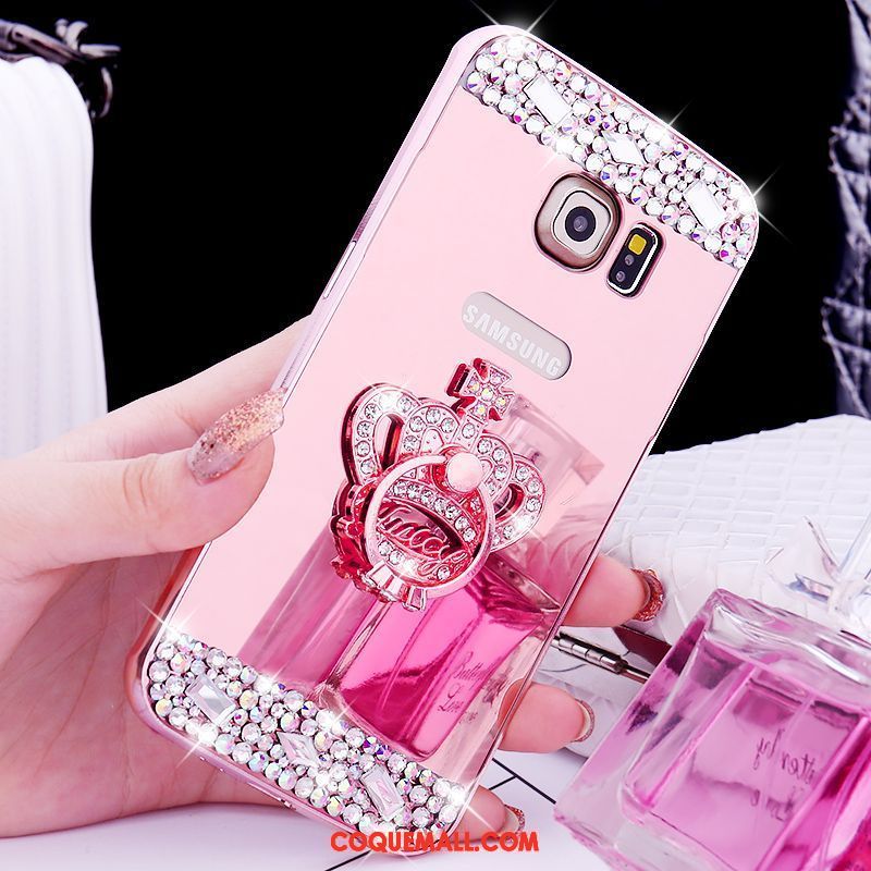 Étui Samsung Galaxy S6 Edge Border Miroir Gems, Coque Samsung Galaxy S6 Edge Téléphone Portable Étoile Champagner Farbe