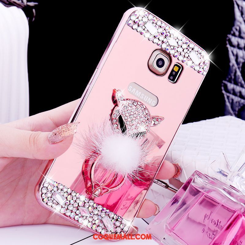 Étui Samsung Galaxy S6 Edge Border Miroir Gems, Coque Samsung Galaxy S6 Edge Téléphone Portable Étoile Champagner Farbe