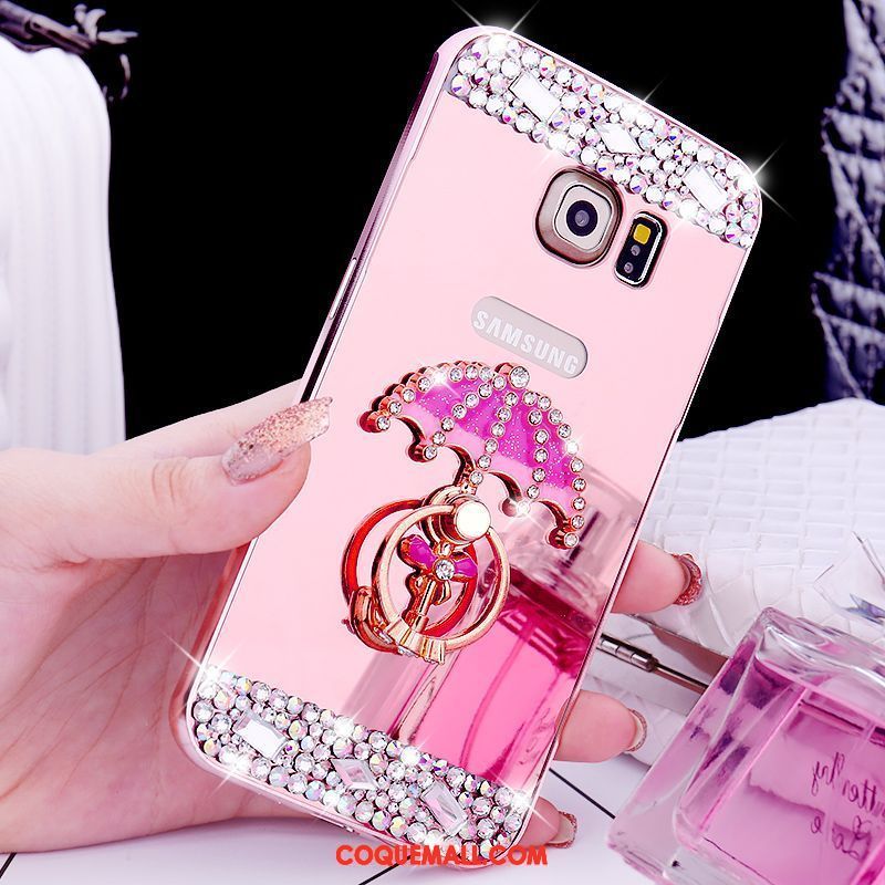 Étui Samsung Galaxy S6 Edge Border Miroir Gems, Coque Samsung Galaxy S6 Edge Téléphone Portable Étoile Champagner Farbe