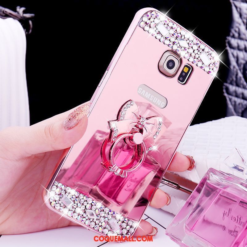 Étui Samsung Galaxy S6 Edge Border Miroir Gems, Coque Samsung Galaxy S6 Edge Téléphone Portable Étoile Champagner Farbe