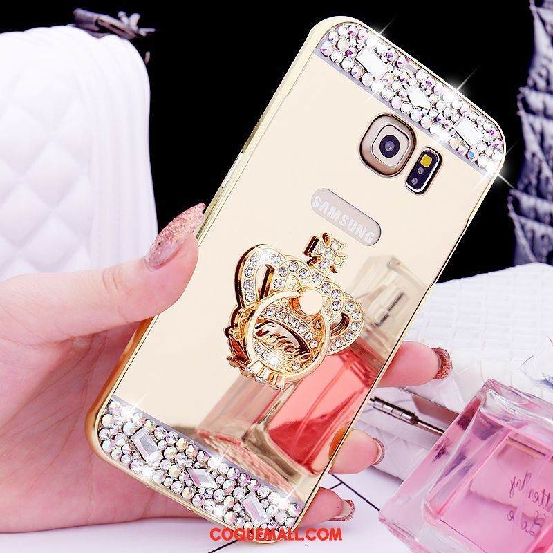 Étui Samsung Galaxy S6 Edge Border Miroir Gems, Coque Samsung Galaxy S6 Edge Téléphone Portable Étoile Champagner Farbe