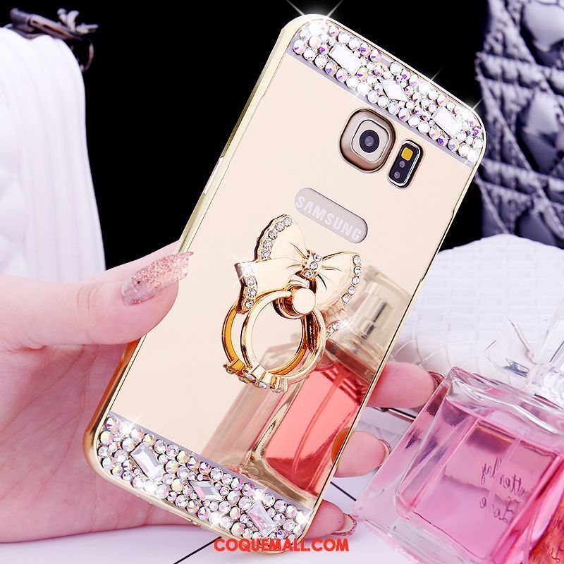 Étui Samsung Galaxy S6 Edge Border Miroir Gems, Coque Samsung Galaxy S6 Edge Téléphone Portable Étoile Champagner Farbe