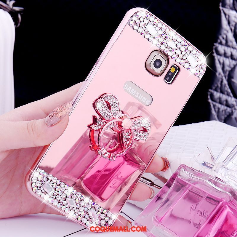 Étui Samsung Galaxy S6 Edge Border Miroir Gems, Coque Samsung Galaxy S6 Edge Téléphone Portable Étoile Champagner Farbe