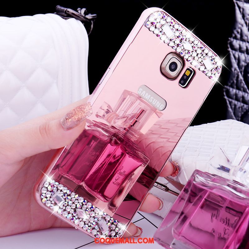 Étui Samsung Galaxy S6 Edge Border Miroir Gems, Coque Samsung Galaxy S6 Edge Téléphone Portable Étoile Champagner Farbe