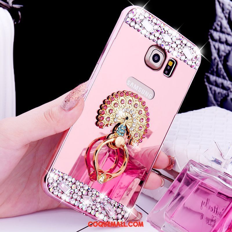 Étui Samsung Galaxy S6 Edge Border Miroir Gems, Coque Samsung Galaxy S6 Edge Téléphone Portable Étoile Champagner Farbe