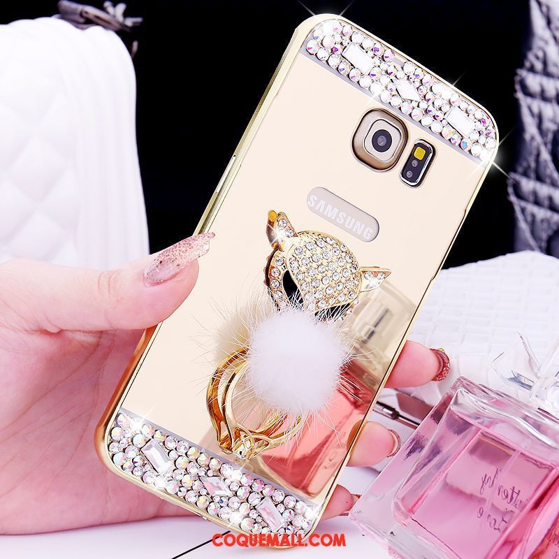 Étui Samsung Galaxy S6 Edge Border Miroir Gems, Coque Samsung Galaxy S6 Edge Téléphone Portable Étoile Champagner Farbe