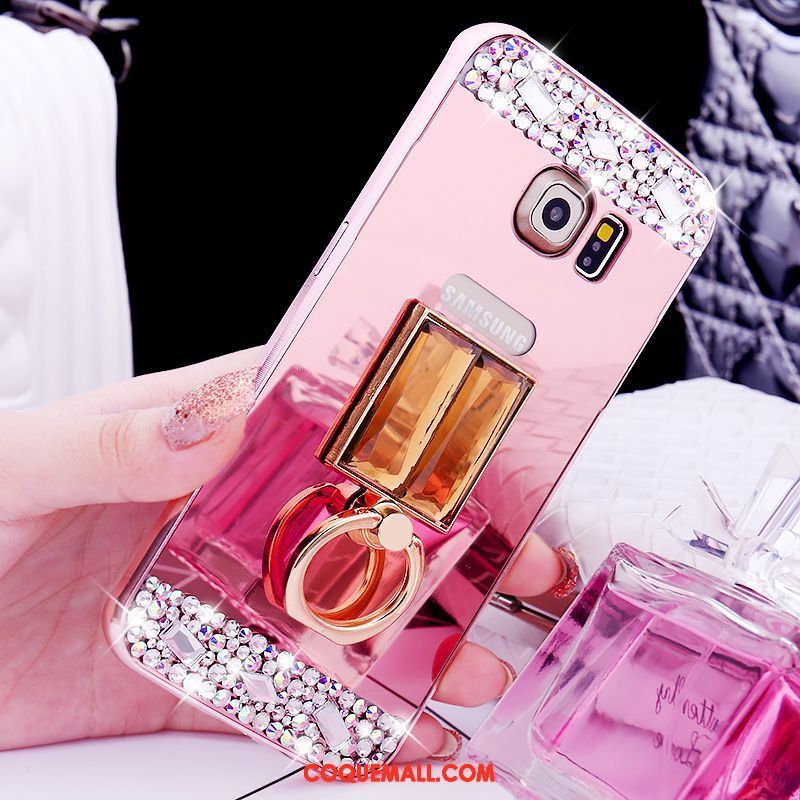 Étui Samsung Galaxy S6 Edge Border Miroir Gems, Coque Samsung Galaxy S6 Edge Téléphone Portable Étoile Champagner Farbe