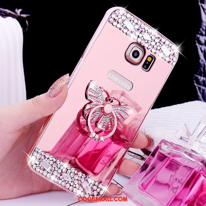 Étui Samsung Galaxy S6 Edge Border Miroir Gems, Coque Samsung Galaxy S6 Edge Téléphone Portable Étoile Champagner Farbe