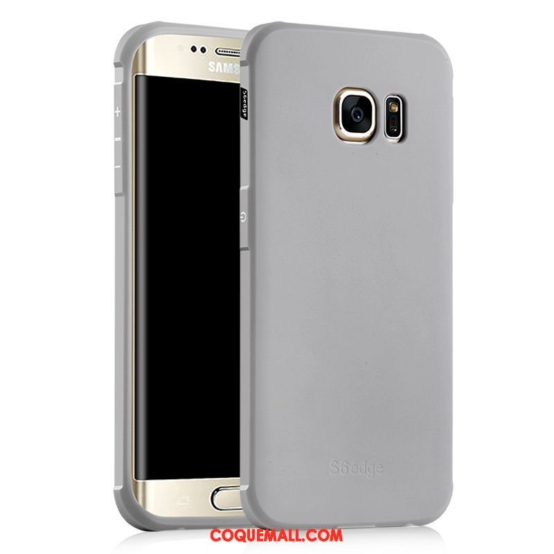 Étui Samsung Galaxy S6 Edge Délavé En Daim Bleu Tout Compris, Coque Samsung Galaxy S6 Edge Silicone Noir