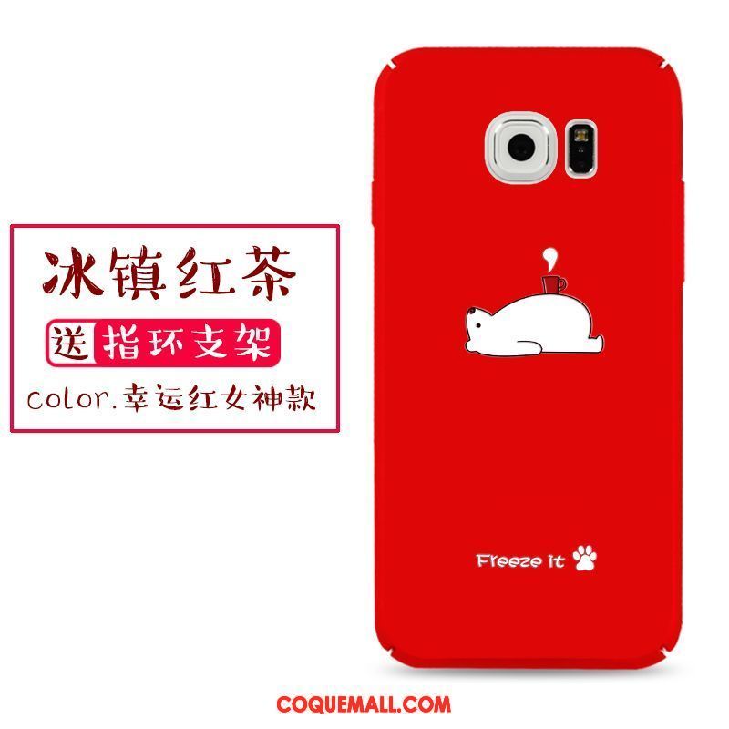 Étui Samsung Galaxy S6 Edge Délavé En Daim Tout Compris Dessin Animé, Coque Samsung Galaxy S6 Edge Étoile Protection