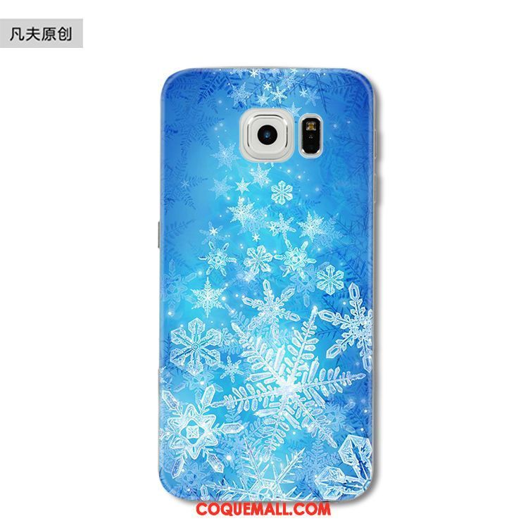 Étui Samsung Galaxy S6 Edge Flocon De Neige Téléphone Portable Noël, Coque Samsung Galaxy S6 Edge Protection Étoile