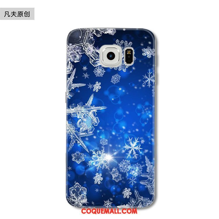 Étui Samsung Galaxy S6 Edge Flocon De Neige Téléphone Portable Noël, Coque Samsung Galaxy S6 Edge Protection Étoile