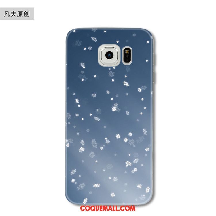 Étui Samsung Galaxy S6 Edge Flocon De Neige Téléphone Portable Noël, Coque Samsung Galaxy S6 Edge Protection Étoile