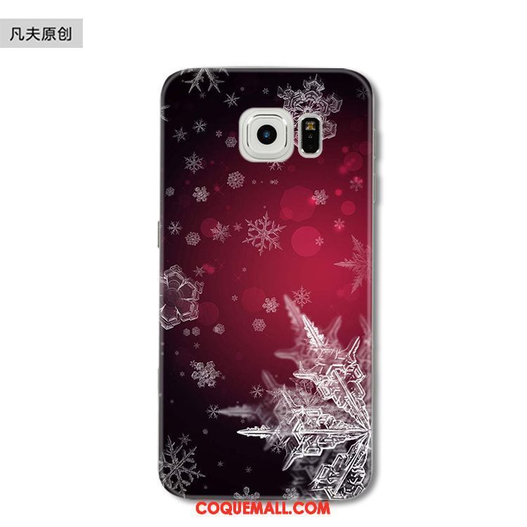 Étui Samsung Galaxy S6 Edge Flocon De Neige Téléphone Portable Noël, Coque Samsung Galaxy S6 Edge Protection Étoile