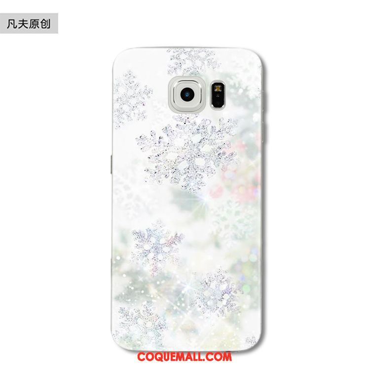 Étui Samsung Galaxy S6 Edge Flocon De Neige Téléphone Portable Noël, Coque Samsung Galaxy S6 Edge Protection Étoile