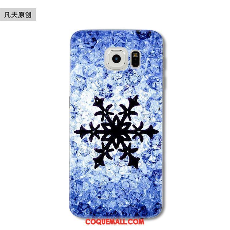 Étui Samsung Galaxy S6 Edge Flocon De Neige Téléphone Portable Noël, Coque Samsung Galaxy S6 Edge Protection Étoile