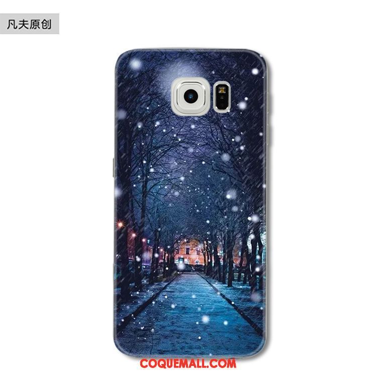 Étui Samsung Galaxy S6 Edge Flocon De Neige Téléphone Portable Noël, Coque Samsung Galaxy S6 Edge Protection Étoile