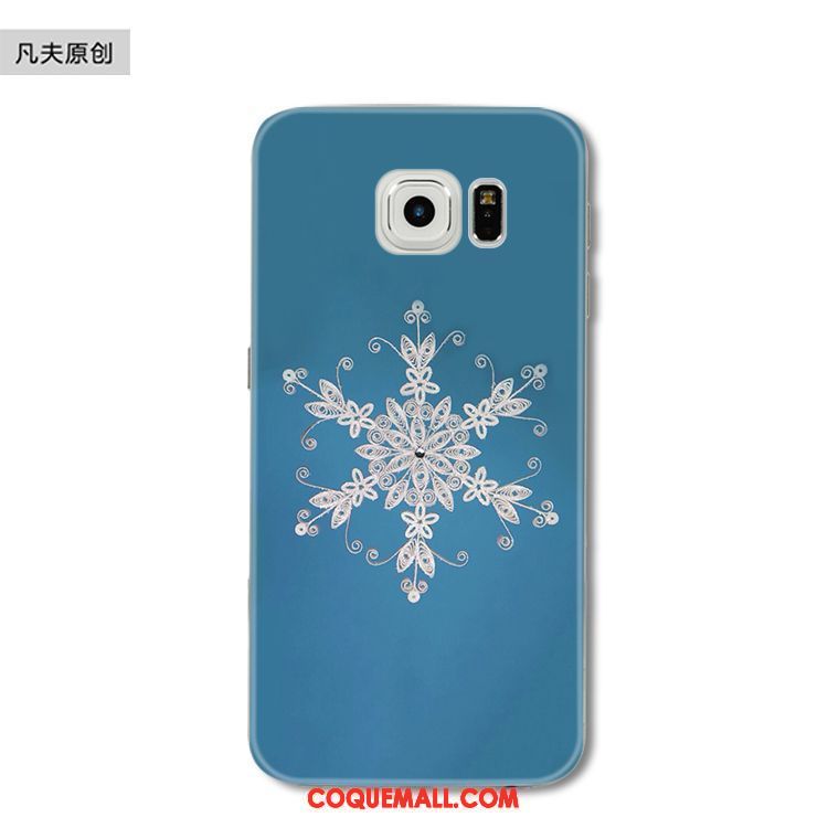 Étui Samsung Galaxy S6 Edge Flocon De Neige Téléphone Portable Noël, Coque Samsung Galaxy S6 Edge Protection Étoile