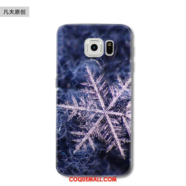 Étui Samsung Galaxy S6 Edge Flocon De Neige Téléphone Portable Noël, Coque Samsung Galaxy S6 Edge Protection Étoile