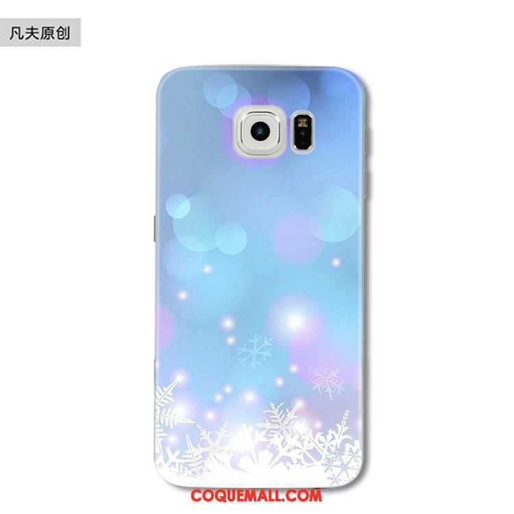 Étui Samsung Galaxy S6 Edge Flocon De Neige Téléphone Portable Noël, Coque Samsung Galaxy S6 Edge Protection Étoile